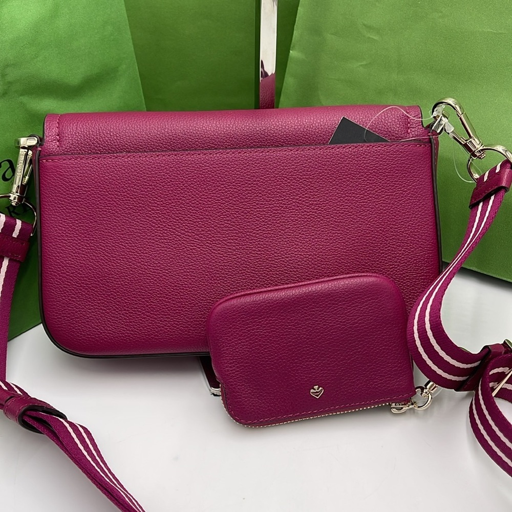 KATE SPADE Rosie Pebble Leather Small Flap Crossbody
Dark Raspberry
NWT - Picture 11 of 16